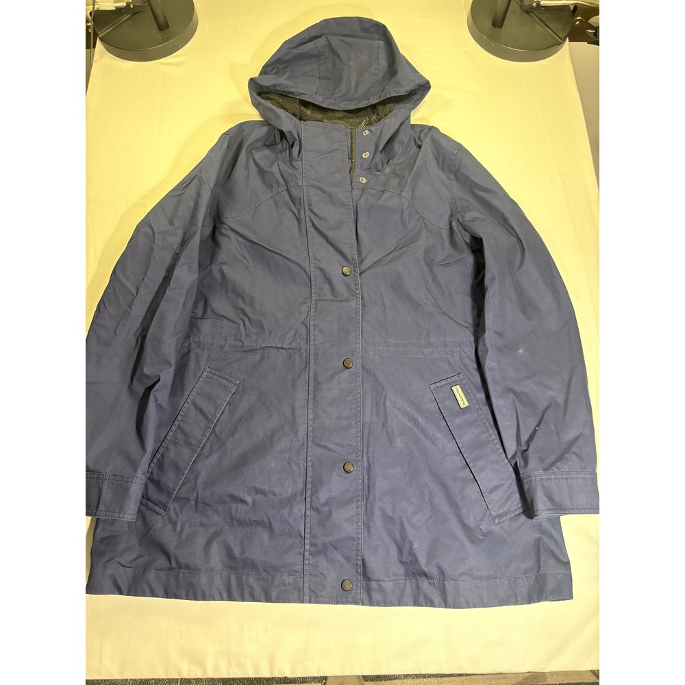 Hunter Mens Hooded Rain Jacket Navy Blue Mesh Lined Large